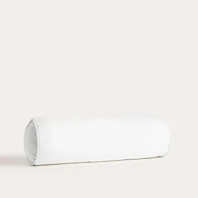 Produktbild von HOMLA FINA-Kissen aus weißem Baumwollsamt, zylinderförmig, 20 x 60 cm