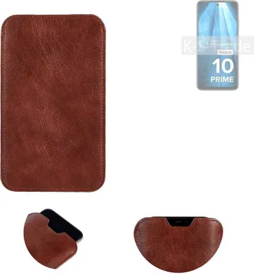 Produktbild von K-S-Trade Schutzhülle Handyhülle kompatibel mit Xiaomi Redmi 10 Prime 2022 Handytasche Kunstleder Sleeve in braun