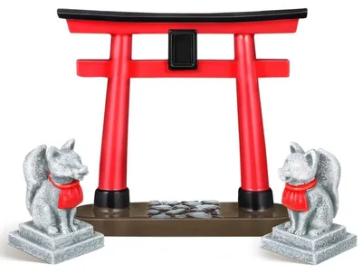 Image de Aquariumsdeko : Sculpture de torii, décoration japonaise, 9 x 8 x 3 cm