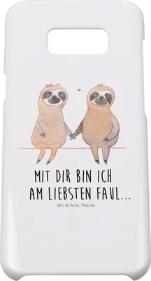 Produktbild von Mr. & Mrs. Panda Samsung Galaxy S8 plus Handyhülle  Faultier Pärchen - Weiß - Geschenk, Beziehung, Handycover, Handy Case, Verliebt, Verlobt, Liebe, Cover, Hülle