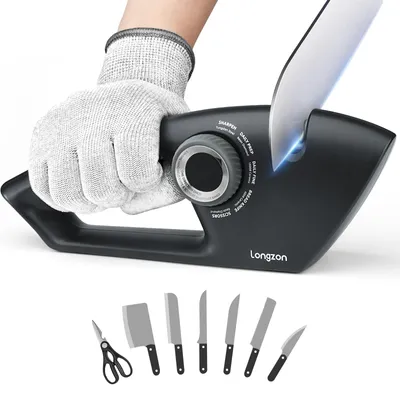 5-in-1 Messenslijper mit Handschuh – für Küchenmesser & Scheren