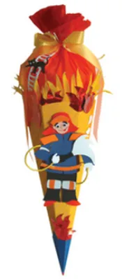 Produktbild von ROTH Schultüten Bastelset "Feuerwehr" 6 eckig 680 mm