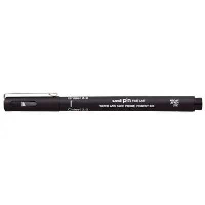 Image de uni-ball CS3200 N Fineliner PIN Chisel 3.0 pointe biseautée noir