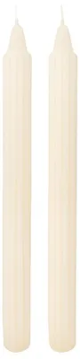 2er-Set Dekokerzen, Elfenbein, 25 cm, 8 Std. Brenndauer