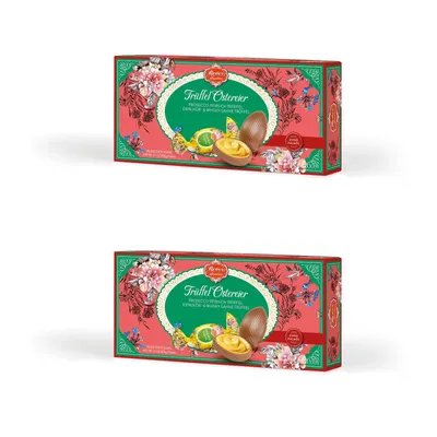 Produktbild von Reber Trüffel Ostereier Auslese 10 Pralinen 3 Sorten Alpenmilchschokolade 2x100g