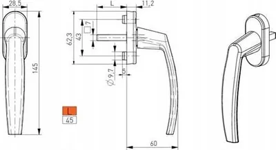 Obrázok produktu pre Okenná kľučka s logom Metalplast, biela