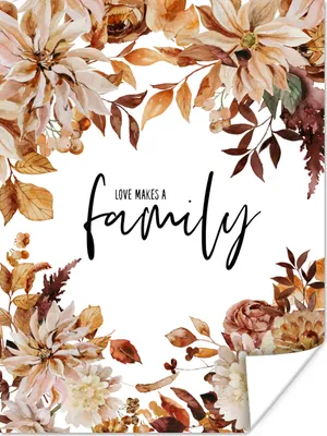 Produktbild von MuchoWow® Poster Zitate - Liebe macht eine Familie - Sprichwörter 90x120 cm - Wohnzimmer