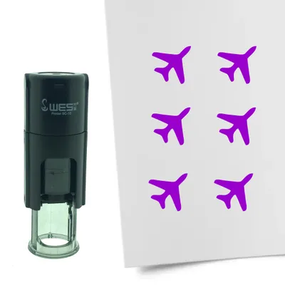 Image de Tampon encreur CombiCraft Avion 10 mm rond – Encre violette