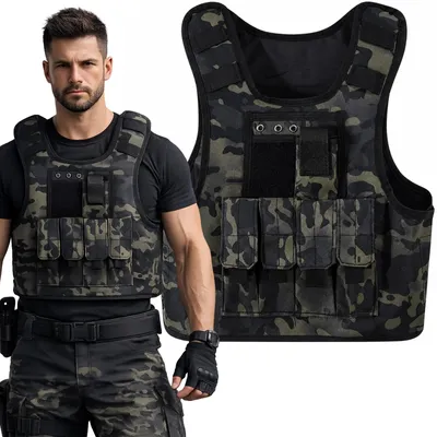 Obrázek produktu pro Taktická vesta molle vojenská vesta maskáčová regulovatelná outdoor ASG survival