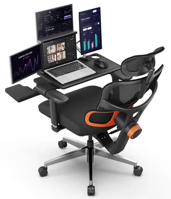 Obrázok produktu pre Ergonomická stolička, nastaviteľná bedrová opierka, funkcia naklápania, NT002 Desktop čierna