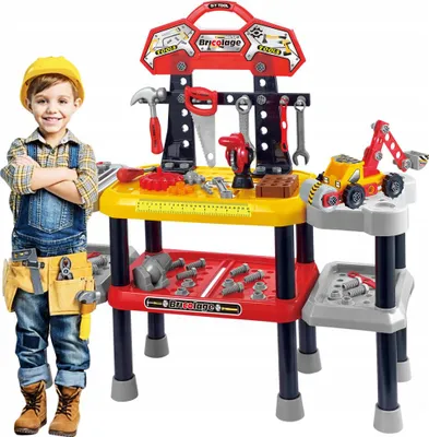 Image de Atelier de bricolage + outils, ensemble de 121 pièces, plateau de table