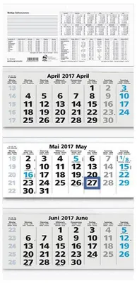 Produktbild von Dreimonatskalender 2021 32x70cm 5-sprachig blau 953-0015