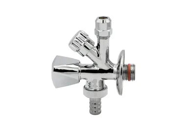 Produktbild von Kombi-Eckventil 1/2" AG Wandanschluss 3/4" AG Abgang selbstdichtend