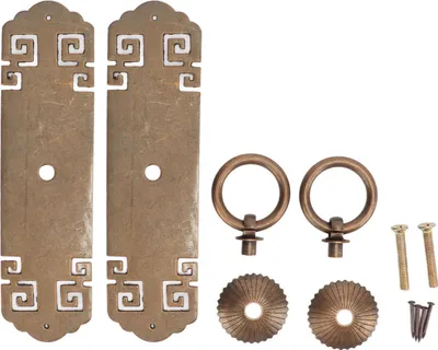 Produktbild von 2 Set chinesische Messing-Schrankgriffe, Glücksmuster, Retro, vertikal, antike Bronze, Streifengriffe für Schubladen