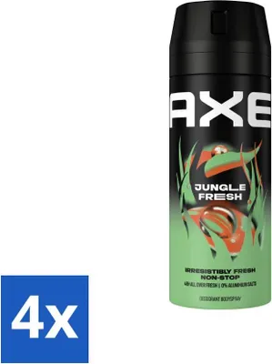Obrázok produktu pre AXE - Dezodorant v spreji - Jungle Fresh - Tropická vôňa - Osviežujúci - 150 ml - Hodnotné balenie - 4 kusy