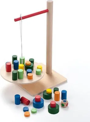 Produktbild von Angel Sports Balance-Spiel Holzwaage Geschicklichkeitsspiel Kinder