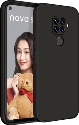 Produktbild von Huawei Nova 5i Pro Hülle, LaimTop Slim Liquid Silikon Gel Gummi Schutzhülle für Huawei Nova 5i Pro Schwarz