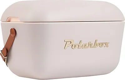 Produktbild von Kreher® Kühlbox Passive Kühltaschen Polar in Retro Vintage Design aus Kunststoff mit polystyrol (Airpop) thermische Isolierung - 20L, Perla Gold