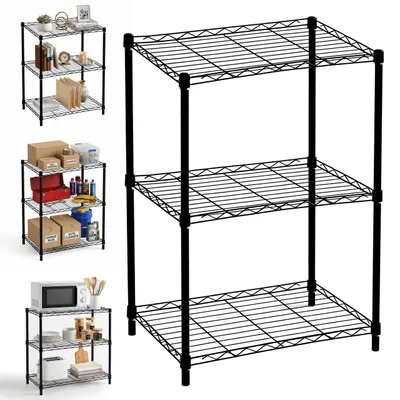 Immagine prodotto di Relaxdays, scaffale metallico a 3 ripiani, capacità di carico fino a 35 kg per ripiano, dimensioni: 84 x 56 x 35 cm, ideale per casa, cantina e garage, sistema di montaggio a incastro, acciaio, colore nero, Immagine generata dall'IA
