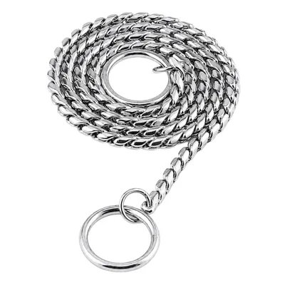 Silbernes Kettenhalsband für Hunde 60 cm 5 mm auf Weiß