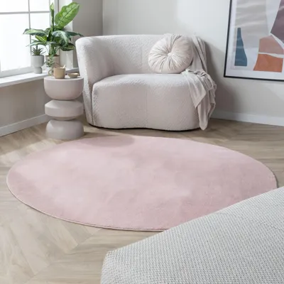 Zdjęcie produktu dla Volero - Dywan okrągły nadający się do prania - Vivid Różowy - Ø 120 cm