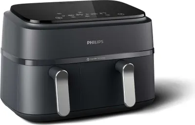 Produktbild von Philips Airfryer 9L Dual Basket, RapidAir, Digital, schwarz (NA351/00)