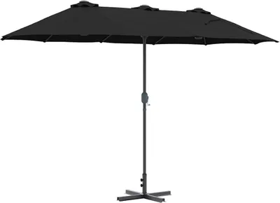Obrázek produktu pro Zahradní slunečník Černá 370 x 197 x 239 cm Polyester a hliník