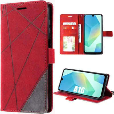 Image de Coque pour Samsung Galaxy A16 4G/5G, Protection Anti-Rayures 360 Degré CuirPolyuréthaneRouge