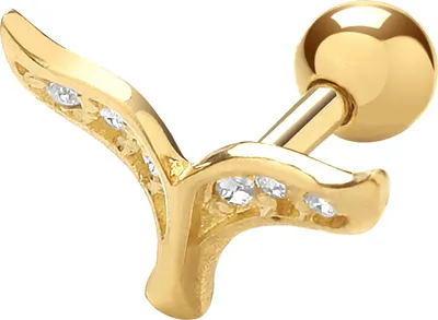 Productafbeelding van Oorbellen van cartilage, uniek ontwerp, voor dames, goud 375/1000 met zirconiumoxide - 5mm * 9mm; TRS26214