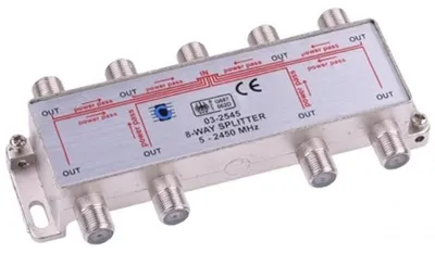 Imagen del producto de Divisor de señal, entrada F, 8 salidas, frecuencia de 5 a 2400 MHz