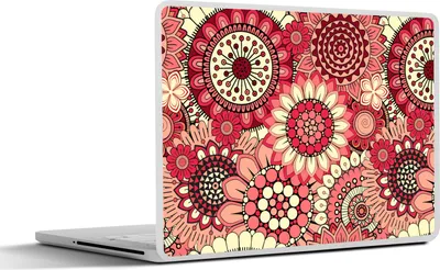 Produktbild von MuchoWow® Laptop Aufkleber Sticker Cover Blume - Mandala - Retro - Muster 36.5x27.5 cm - Laptop-Sticker