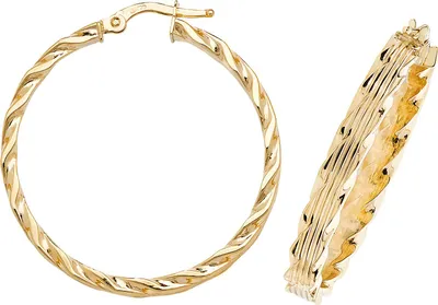 Image de Boucles d'Oreilles Créoles Femme Or 375/1000 - 30mm; TRS16359MM30