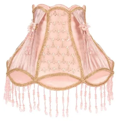 Productafbeelding van Lampenkap Victoriaans bolvormig, ø 29,5 cm - Roze - Stof