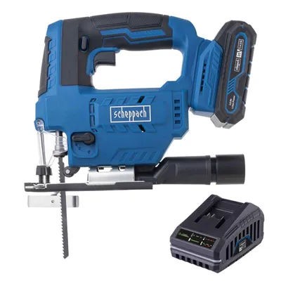 Produktbild von Scheppach Akku-Stichsäge C-JS220-X | Hublänge 19 mm| Hubzahl 0-2400 min-1 | 7 einst. Schnittwinkel | inkl. 2Ah Akku + 2,4A Ladegerät