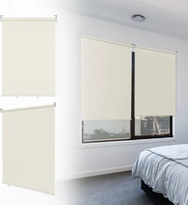 Produktbild von Faziango Senkrechtmarkise 140x140 cm Balkonrollo Beige UV Schutz Sonnenschutz Sichtschutz wasserdicht wetterfest Balkon Terrasse