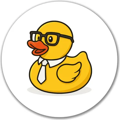 Produktbild von Huuraa Aufkleber Quietscheente Büro Comic Gummiente 10cm rund Sticker Geschenkidee