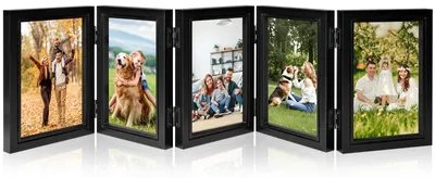 Klappbare Fotolijst für 5 Fotos 10x15 cm, MDF, schwarz