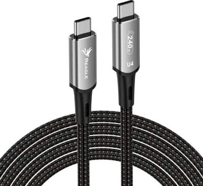 Image de Reagle USB-C 4.0 PD 240W 8K 40 Gbps Thunderbolt 3 Macbook Pro Air Cable 1m
