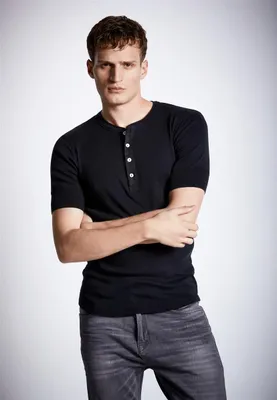 Produktbild von Schiesser Herren Henley 1/2 - Karl-Heinz schwarz 8  ST