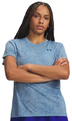 Productafbeelding van Under Armour Tech Pixelate T-shirt met korte mouwen, blauw, maat M, dames