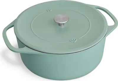 Produktbild von SPRINGLANE Cocotte mit Deckel, Mint, rund, 28 cm, 6 L, Gusseisen Bräter, Schmortopf Induktion