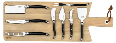 Obrázek produktu pro LAGUIOLE Sada nožá na sýr Premium 8ks černá rukojeť s prkénkem