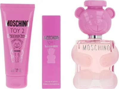 Zdjęcie produktu dla Edt Spray 100ml/Balsam do ciała 100ml/Edt Spray 10ml Zestaw upominkowy Moschino Toy 2 Bubble Gum