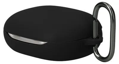 Produktbild von kwmobile Schutzhülle für JBL SENSE PRO Hülle - TPU Silikon Case für Kopfhörer Ladecase - stoßfestes Cover mit Karabiner - Schwarz