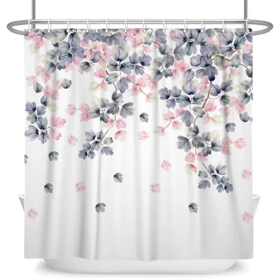 Produktbild von Vintage-Duschvorhang mit Blumenmuster für das Badezimmer
