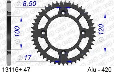 Produktbild von AFAM Rear Sprocket Alu Self Cleaning - 420