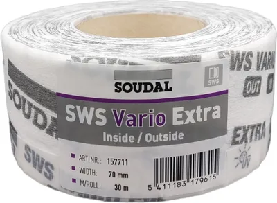 Produktbild von SOUDAL Fensteranschlussband SWS Vario Extra für Innen u Außen selbstklebend 70mm, 30m Rolle