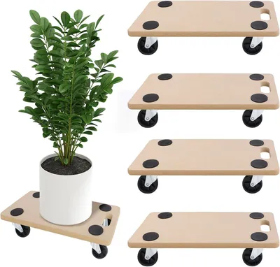 Produktbild von 4 Transportroller, 580 x 290 x 108mm, Rollbretter aus MDF-Platte als Möbel- und Umzugshilfe, Tragkraft 200kg