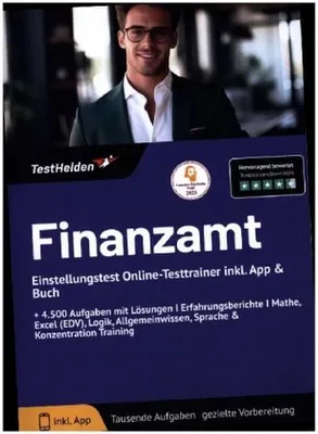 Immagine prodotto di Finanzamt Einstellungstest Online-Testtrainer inkl. App & Buch I + 4.500 Aufgaben mit Lösungen I Erfahrungsberichte I Mathe, Excel (EDV), Logik, Allgemeinwissen, Sprache & Konzentration Training
