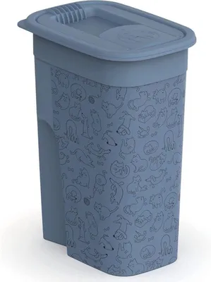 Productafbeelding van Voercontainer – Praktische opbergdoos voor honden en katten - Blauw met een modern design